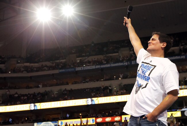 DALLAS, TX - JUNE 16: Owner Mark Cuban of the Dallas Mavericks during the Dallas Mavericks Victory celebration on June 16, 2011 in Dallas, Texas. (Photo by Brandon Wade/Getty Images)