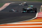 NOIDA, INDIA - OCTOBER 30:  Nico Rosberg of Germany and Mercedes GP drives during the Indian Formula One Grand Prix at the Buddh International Circuit on October 30, 2011 in Noida, India.  (Photo by Clive Mason/Getty Images)