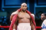19 Apr 1992:  George Foreman enters the ring for his bout with Evander Holyfield. Mandatory Credit: Barry Jarvinan  /Allsport