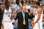 WESTWOOD, CA - JANUARY 17:  Head coach Ben Howland of the UCLA Bruins talks with Josh Shipp #3 and Alfred Aboya #12 during the college basketball game against the Arizona State Sun Devils at Pauley Pavilion on January 17, 2009 in Westwood, California.  The Sun Devils defeated the Bruins 61-58 in overtime.  (Photo by Christian Petersen/Getty Images)