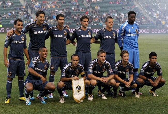 CARSON, CA - MAY 25:  The Los Angeles Galaxy starting eleven pose for a photo before the game with the Houston Dynamo at The Home Depot Center on May 25, 2011 in Carson, California.  The Galaxy won 1-0. (Photo by Stephen Dunn/Getty Images)