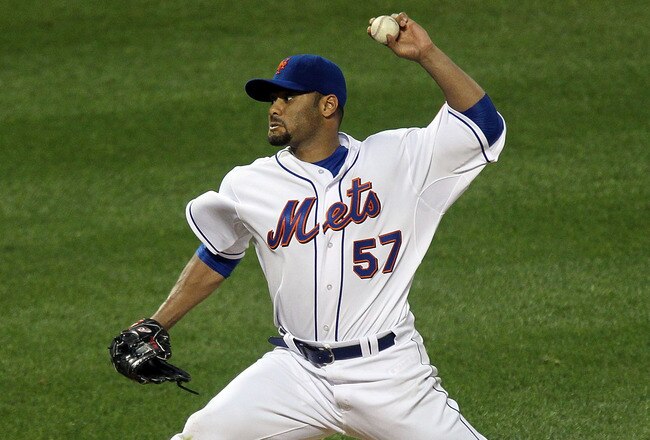 NEW YORK - AUGUST 28:  Johan Santana #57 of the New York Mets delivers a pitch against the Houston Astros on August 28, 2010 at Citi Field in the Flushing neighborhood of the Queens borough of New York City.  (Photo by Jim McIsaac/Getty Images)