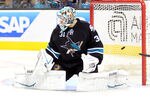 SAN JOSE, CA - NOVEMBER 03:  Antti Niemi #31 of the San Jose Sharks can't stop a shot taken by Deryk Engelland #5 of the Pittsburgh Penguins in the first minute of their game at HP Pavilion at San Jose on November 3, 2011 in San Jose, California.  (Photo by Ezra Shaw/Getty Images)