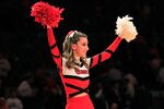 NEW YORK, NY - MARCH 10: The St. John's Red Storm cheerleaders perform on the court during the game against the Syracuse Orange during the quarterfinals of the 2011 Big East Men's Basketball Tournament presented by American Eagle Outfitters  at Madison Square Garden on March 10, 2011 in New York City.  (Photo by Chris Trotman/Getty Images)