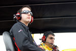FORT WORTH, TX - NOVEMBER 06:  Kyle Busch, driver of the #18 M&M's Toyota, sits on the M&M's Pit Box after being parked by NASCAR for the NASCAR Sprint Cup Series AAA Texas 500 at Texas Motor Speedway on November 6, 2011 in Fort Worth, Texas. Michael McDowell will take over driving the #18 M&M's Toyota, because of incident between Ron Hornaday Jr. and Kyle Busch in Firdays Truck Race which lead to Busch being 'Parked'  (Photo by Chris Graythen/Getty Images)