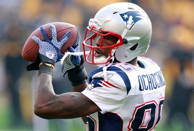 PITTSBURGH, PA - OCTOBER 30:  Chad Ochocinco #85 of the New England Patriots warms up before the game against the Pittsburgh Steelers at Heinz Field on October 30, 2011 in Pittsburgh, Pennsylvania.  (Photo by Gregory Shamus/Getty Images)