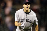 BALTIMORE, MD - SEPTEMBER 27:  Relief pitcher Jonathan Papelbon #58 of the Boston Red Sox celebrates getting the last out against the Baltimore Orioles during the Red Sox 8-7 win at Oriole Park at Camden Yards on September 27, 2011 in Baltimore, Maryland.  (Photo by Rob Carr/Getty Images)