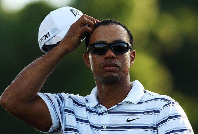 SYDNEY, AUSTRALIA - NOVEMBER 09:  Tiger Woods of the USA waits on the tee of the second hole in the pro-am ahead of the 2011 Emirates Australian open at The Lakes Golf Club on November 9, 2011 in Sydney, Australia.  (Photo by Mark Nolan/Getty Images)