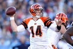 NASHVILLE, TN - NOVEMBER 06:  Andy Dalton #14 of the Cincinnati Bengals throws the ball during the NFL game against the Tennessee Titans at LP Field on November 6, 2011 in Nashville, Tennessee.  The Bengals won 24-17.  (Photo by Andy Lyons/Getty Images)