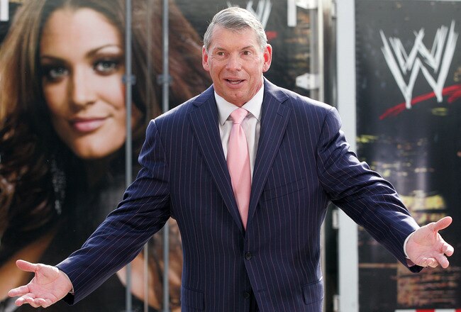 GREEN BAY, WI - JUNE 22:   Vince McMahon attends a press conference about the WWE at the Austin Straubel International Airport on June 22, 2009 in Green Bay, Wisconsin.  (Photo by Mark A. Wallenfang/Getty Images)