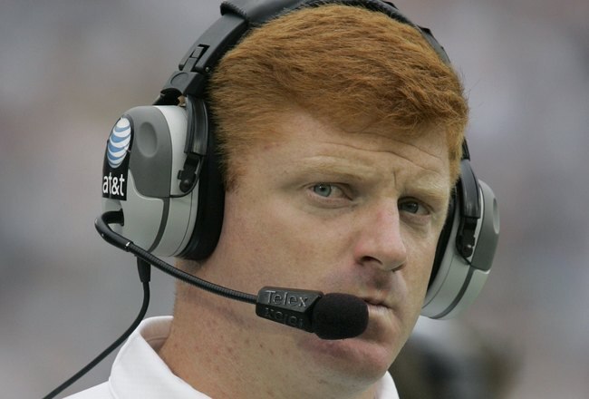 STATE COLLEGE, PA - SEPTEMBER 12:  Assistant coach Mike McQueary of the Penn State Nittany Lions walks the sidelines against  the Syracuse Orangemen during the second half at Beaver Stadium  September 12, 2009 in State College, Pennsylvania. Penn State won 28-7. (Photo by Chris Gardner/Getty Images)
