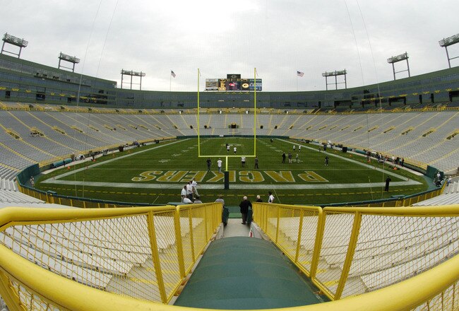 Lambeau Field, home of the Green Bay Packers,  renovated in 2003, is set for play  August 16, 2004. (Photo by Al Messerschmidt/Getty Images)