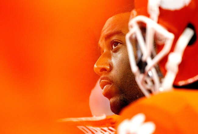 ATLANTA, GA - OCTOBER 29:  Tajh Boyd #10 of the Clemson Tigers reacts in the final seconds of their 31-17 loss to the Georgia Tech Yellow Jackets at Bobby Dodd Stadium on October 29, 2011 in Atlanta, Georgia.  (Photo by Kevin C. Cox/Getty Images)