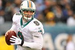 PHILADELPHIA - NOVEMBER 18: John Beck #9 of the Miami Dolphins looks to pass against the Philadelphia Eagles on November 18, 2007 at Lincoln Financial Field in Philadelphia, Pennsylvania.  (Photo by Al Bello/Getty Images)