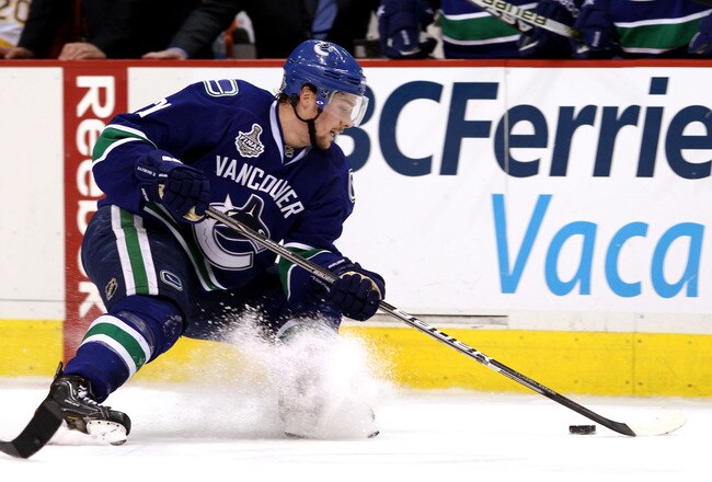 VANCOUVER, BC - JUNE 10:  Mason Raymond #21 of the Vancouver Canucks skates during Game Five of the 2011 NHL Stanley Cup Final at Rogers Arena on June 10, 2011 in Vancouver, British Columbia, Canada.  (Photo by Bruce Bennett/Getty Images)