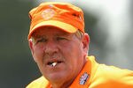 SYDNEY, AUSTRALIA - NOVEMBER 08:  John Daly of the USA looks on from the practice green ahead of the 2011 Australian Open at The Lakes Golf Club on November 8, 2011 in Sydney, Australia.  (Photo by Ryan Pierse/Getty Images)