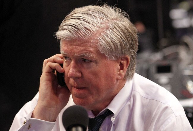 ST PAUL, MN - JUNE 24:  President and GM Brian Burke of the Toronto Maple Leafs looks on during day one of the 2011 NHL Entry Draft at Xcel Energy Center on June 24, 2011 in St Paul, Minnesota.  (Photo by Bruce Bennett/Getty Images)