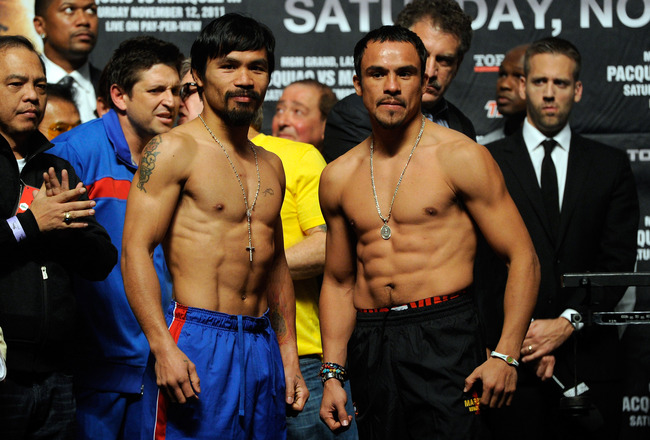 Manny Pacquiao and Juan Manuel Marquez Weigh In Under the Limit