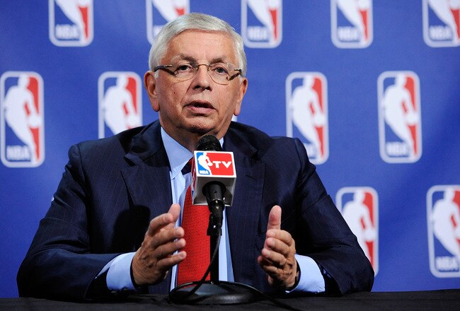 NEW YORK, NY - NOVEMBER 10:  NBA Commissioner David Stern speaks at a press conference after the NBA and NBA Player's Association met to negotiate the CBA at The Helmsley Hotel on November 10, 2011 in New York City.  (Photo by Patrick McDermott/Getty Images)