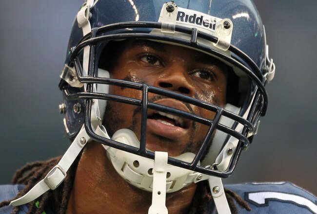 SEATTLE - OCTOBER 30:  Wide receiver Sidney Rice #18 of the Seattle Seahawks looks on during the game against the Cincinnati Bengals at CenturyLink Field on October 30, 2011 in Seattle, Washington. (Photo by Otto Greule Jr/Getty Images)