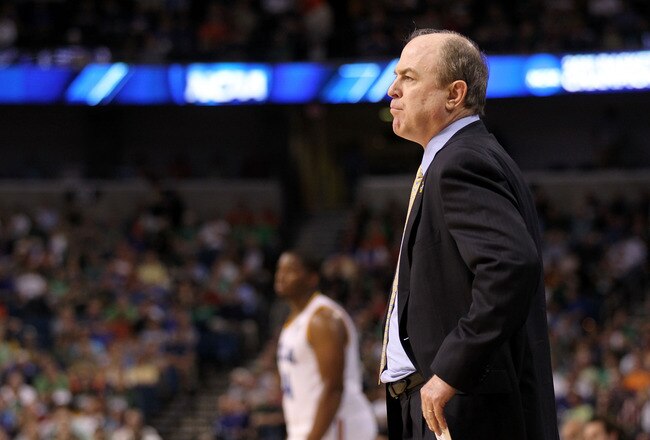 TAMPA, FL - MARCH 17:  Head coach Ben Howland of the UCLA Bruins looks on against the Michigan State Spartans during the second round of the 2011 NCAA men's basketball tournament at St. Pete Times Forum on March 17, 2011 in Tampa, Florida.  (Photo by Mike Ehrmann/Getty Images)