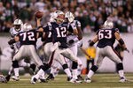 EAST RUTHERFORD, NJ - NOVEMBER 13:  Tom Brady #12 of the New England Patriots looks to pass against the New York Jets at MetLife Stadium on November 13, 2011 in East Rutherford, New Jersey.  (Photo by Nick Laham/Getty Images)