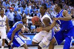 NEWARK, NJ - MARCH 27:  Harrison Barnes #40 of the North Carolina Tar Heels in action against Terrence Jones #3 of the Kentucky Wildcats during the east regional final of the 2011 NCAA men's basketball tournament at Prudential Center on March 27, 2011 in Newark, New Jersey.  (Photo by Chris Trotman/Getty Images)