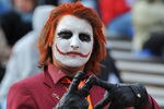 DURHAM, NC - OCTOBER 29:  A fan of the Virginia Tech Hokies watches play against the Duke Blue Devils October 29, 2011 at Wallace Wade Stadium in Durham, North Carolina.The Hokies won 14-10.  (Photo by Al Messerschmidt/Getty Images)