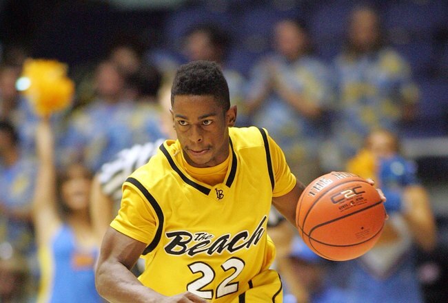 ANAHEIM, CA - NOVEMBER 29:  Casper Ware #22 of Long Beach State dribbles the ball upcourt against UCLA during the 76 Classic at Anaheim Convention Center on November 29, 2009 in Anaheim, California. Long Beach defeated UCLA 79-68. (Photo by Victor Decolongon/Getty Images)