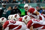 PHILADELPHIA, PA - NOVEMBER 13:  John Skelton #19 of the Arizona Cardinals under center against the Philadelphia Eagles at Lincoln Financial Field on November 13, 2011 in Philadelphia, Pennsylvania.  The Cardinals won 21-17. (Photo by Rob Carr/Getty Images)