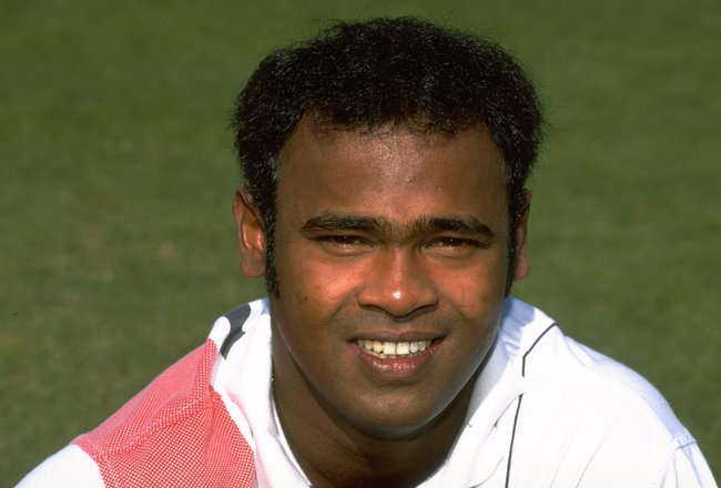 11 Dec 1997:  A portrait of Vinod Kambli of India during the Singer Champions Trophy in Sharjah, United Arab Emirates. \ Mandatory Credit: Graham Chadwick /Allsport