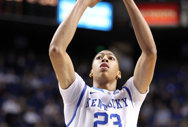 LEXINGTON, KY - NOVEMBER 07:  Anthony Davis #23 of the Kentucky Wildcats shoots the ball during the exhibition game against the Morehouse Maroon Tigers at Rupp Arena on November 7, 2011 in Lexington, Kentucky.  Kentucky won 125-40.  (Photo by Andy Lyons/Getty Images)