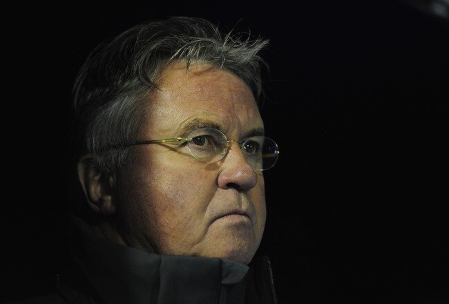 ZAGREB, CROATIA - NOVEMBER 15:  Guus Hiddink, head coach of Turkey looks on during the EURO 2012 qualifier, play off second leg match between Croatia and Turkey at the Zagreb Stadium on November 15, 2011 in Zagreb, Croatia.  (Photo by Jamie McDonald/Getty Images)