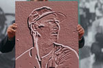 BOSTON - JULY 22:  A plaque honors Ted Williams during the Ted Williams tribute on July 22, 2002 at Fenway Park in Boston, Massachusetts. The public was invited to the park to honor Williams who died July 5, 2002. (Photo by Darren McCollester/Getty Images)