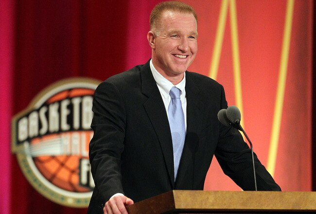 SPRINGFIELD, MA - AUGUST 12: Chris Mullin speaks during the Basketball Hall of Fame Enshrinement Ceremony at Symphony Hall on August 12, 2011 in Springfield, Massachusetts. (Photo by Jim Rogash/Getty Images)