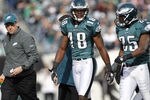 PHILADELPHIA, PA - NOVEMBER 13: Jeremy Maclin #18 of the Philadelphia Eagles walks off the field with LeSean McCoy #25 after Maclin was injured on a play against the Arizona Cardinals during a game at Lincoln Financial Field on November 13, 2011 in Philadelphia, Pennsylvania. The Cardinals defeated the Eagles 21-17. (Photo by Rich Schultz /Getty Images)