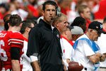 COLUMBUS, OH - SEPTEMBER 10:  Head Coach Luke Fickell of the Ohio State Buckeyes watches a replay as his team takes on the Toledo Rockets on September 10, 2011 at Ohio Stadium in Columbus, Ohio. Ohio State defeated Toledo 27-22. (Photo by Kirk Irwin/Getty Images)