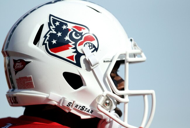 LOUISVILLE, KY - NOVEMBER 12:  The Louisville Cardinals wore a special decal on their helmets in honor of Veterans Day during the game against the Pittsburgh Panthers at Papa John's Cardinal Stadium on November 12, 2011 in Louisville, Kentucky.  (Photo by Andy Lyons/Getty Images)