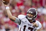 LITTLE ROCK, AR - NOVEMBER 19:   Tyler Russell #17 of the Mississippi State Bulldogs throws a pass against the Arkansas Razorbacks at War Memorial Stadium on November 19, 2011 in Little Rock, Arkansas. The Razorbacks defeated the Bulldogs 44-17.  (Photo by Wesley Hitt/Getty Images)