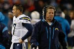 CHICAGO, IL - NOVEMBER 20: Phillip Rivers #17 of the San Diego Chargers looks away after arguing with Norv Turner during the game against the Chicago Bears at Soldier Field on November 20, 2011 in Chicago, Illinois. (Photo by Scott Boehm/Getty Images)