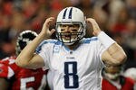 ATLANTA, GA - NOVEMBER 20:  Matt Hasselbeck #8 of the Tennessee Titans yells to his offense against the Atlanta Falcons at Georgia Dome on November 20, 2011 in Atlanta, Georgia.  (Photo by Kevin C. Cox/Getty Images)
