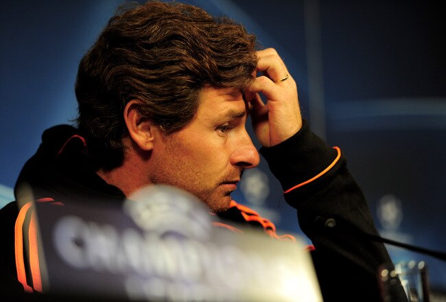 GENK, BELGIUM - OCTOBER 31:  Chelsea Manager Andre Villas Boas listens to a question during a press conference prior to the Champions League Group E match between KRC Genk and Chelsea at the KRC Genk Arena on October 31, 2011 in Genk, Belgium.  (Photo by Jamie McDonald/Getty Images)