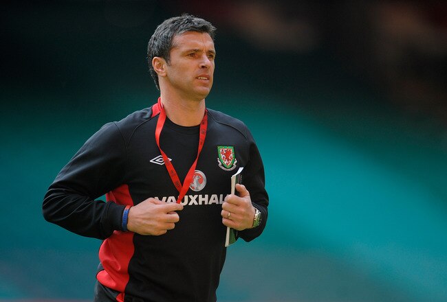 CARDIFF, WALES - MARCH 25:  Wales manager Gary Speed looks on during the Wales training session ahead of their UEFA EURO 2012 qualifier against England on March 25, 2011 in Cardiff, Wales.  (Photo by Michael Regan/Getty Images)