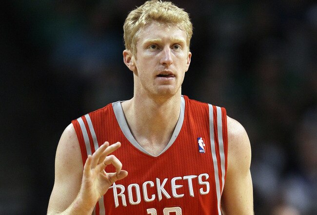 BOSTON, MA - JANUARY 10:  Chase Budinger #10 of the Houston Rockets celebrates his three point shot in the first half against the Boston Celtics on January 10, 2011 at the TD Garden in Boston, Massachusetts.  NOTE TO USER: User expressly acknowledges and agrees that, by downloading and/or using this Photograph, User is consenting to the terms and conditions of the Getty Images License Agreement.  (Photo by Elsa/Getty Images)