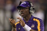 CHARLOTTE, NC - SEPTEMBER 03:  Head coach Ruffin McNeill of the East Carolina Pirates cheers on his team against the South Carolina Gamecocks during their game at Bank of America Stadium on September 3, 2011 in Charlotte, North Carolina.  (Photo by Streeter Lecka/Getty Images)