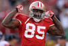 SAN FRANCISCO, CA - NOVEMBER 13:  Vernon Davis #85 of the San Francisco 49ers celebrates after scoring a touchdown against the New York Giants at Candlestick Park on November 13, 2011 in San Francisco, California.  (Photo by Ezra Shaw/Getty Images)