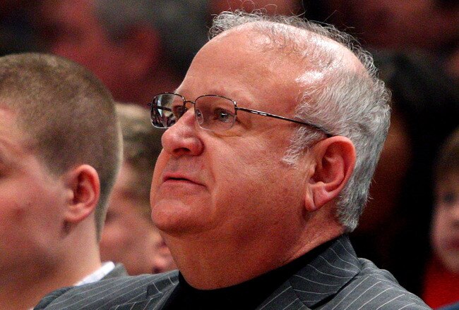 NEW YORK - MARCH 12:  Assistant coach Bernie Fine of the Syracuse Orange looks on from the sidelines during their game against the Connecticut Huskies during the quarterfinals of the Big East Tournament at Madison Square Garden on March 12, 2009 in New York City.  (Photo by Jim McIsaac/Getty Images)