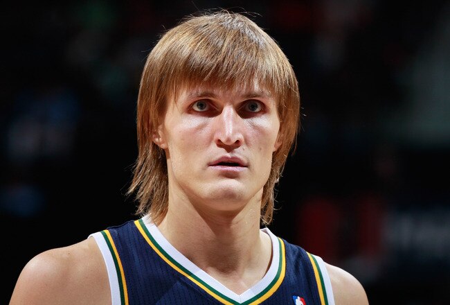 ATLANTA - NOVEMBER 12:  Andrei Kirilenko #47 of the Utah Jazz against the Atlanta Hawks at Philips Arena on November 12, 2010 in Atlanta, Georgia.  NOTE TO USER: User expressly acknowledges and agrees that, by downloading and/or using this Photograph, User is consenting to the terms and conditions of the Getty Images License Agreement.  (Photo by Kevin C. Cox/Getty Images)