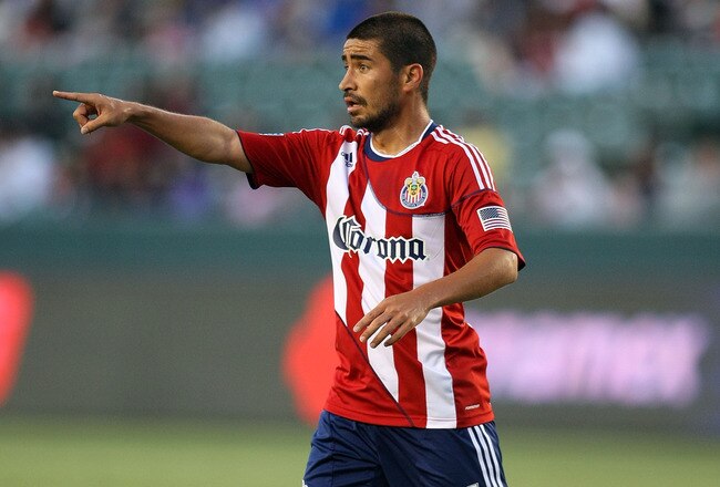 CARSON, CA - JUNE 18:  Paulo Nagamura #5 of Chivas USA directs a teammate into position during their MLS match against FC Dallas at The Home Depot Center on June 18, 2011 in Carson, California. Dallas defeated Chivas USA 2-1.  (Photo by Victor Decolongon/Getty Images)