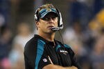 FOXBORO, MA - AUGUST 11: Jack Del Rio coach of the Jacksonville Jaguars watches the action against the New England Patriots during a preseason game at Gillette Stadium on August 11, 2011 in Foxboro, Massachusetts. (Photo by Jim Rogash/Getty Images)